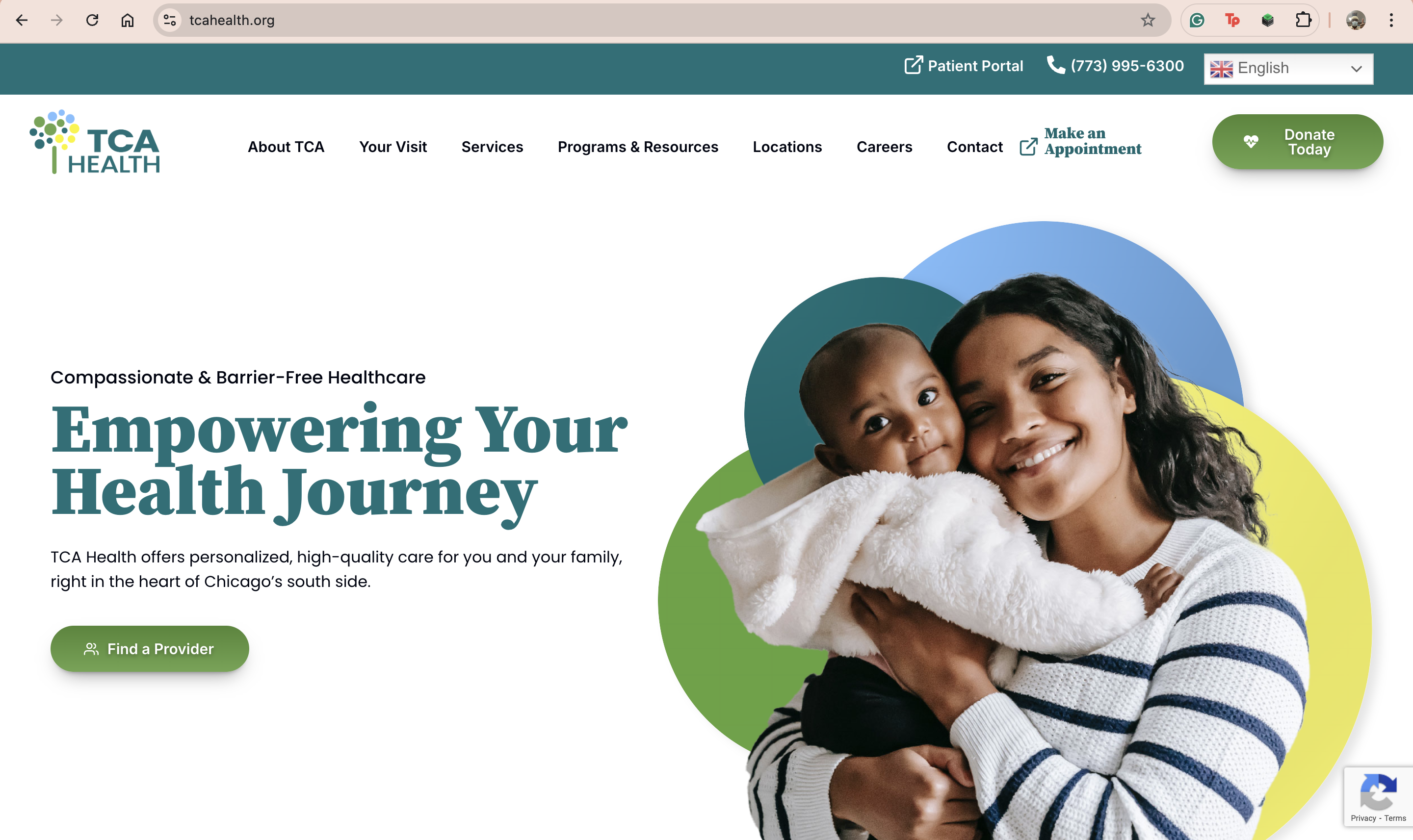 Screenshot of TCA Health